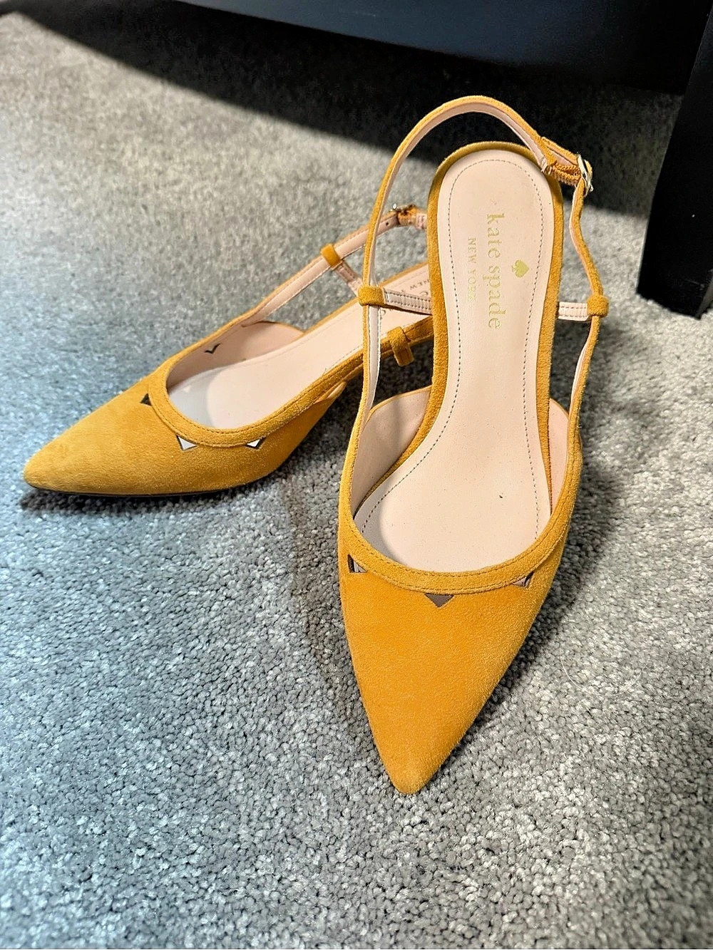 Kate Spade Yellow Pointed-Toe Slingback Heels